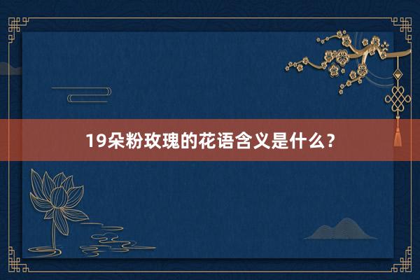 19朵粉玫瑰的花语含义是什么？