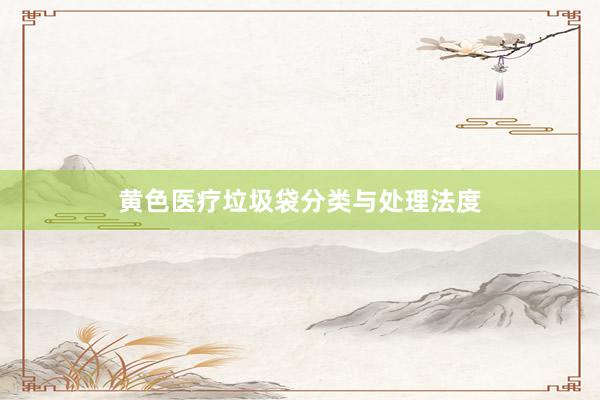 黄色医疗垃圾袋分类与处理法度